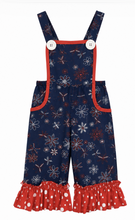 Load image into Gallery viewer, Dansco Blue Floral Overall Dance Jumper
