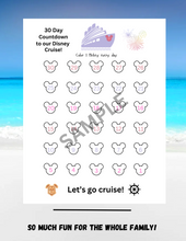 Load image into Gallery viewer, 30 Day Disney Cruise Countdown Calendar Trip Reveal digital download