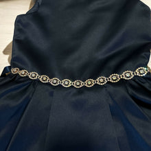 Load image into Gallery viewer, Royal Blue Satin and Tulle Ruffled Dress with Stone-Embellished Waist