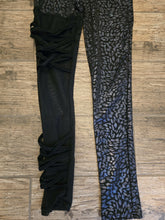 Load image into Gallery viewer, Weissman 2-Piece Shiny Leotard Print Black Sheer crop long sleeve top and leggings,