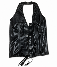 Load image into Gallery viewer, Midnight Rebel – Leg Avenue Black Halter Corset