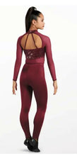 Load image into Gallery viewer, Weissman "Wolves" Long-Sleeved Unitard with Sequin Spandex Bodice, navy, size MC