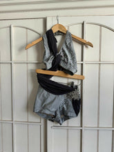 Load image into Gallery viewer, Grey studded two piece lyrical costume with attached sash