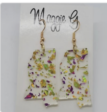 Load image into Gallery viewer, Mississippi Mardi Gras Sparkle Earrings