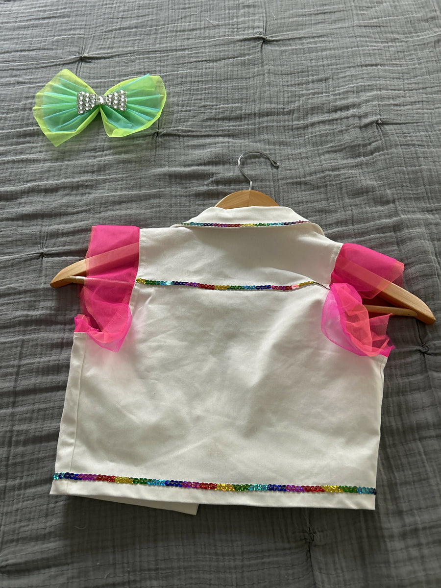 Weissmans Leo, tutu and jacket, rainbow sequins, child size 7/8