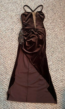 Load image into Gallery viewer, Brown Crushed Velvet Dress with Custom Rhinestones (PUMPERS)