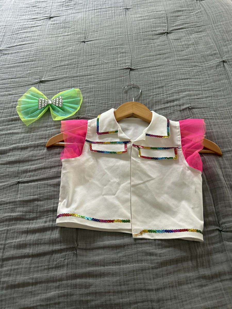 Weissmans Leo, tutu and jacket, rainbow sequins, child size 7/8