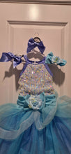 Load image into Gallery viewer, Weissman Turquoise and Lavender Sequin Tulle Dance Costume