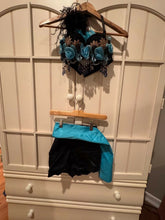 Load image into Gallery viewer, Black, Teal & Gold 2 piece Jazz Costume