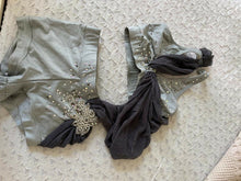 Load image into Gallery viewer, Grey studded two piece lyrical costume with attached sash