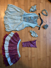 Load image into Gallery viewer, Blue And Pink Sequin Dance Costume Child Large