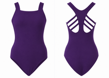 Load image into Gallery viewer, 2418 2418A Purple Fishbone Back Leotard
