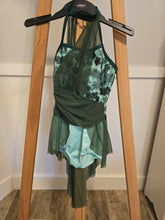 Load image into Gallery viewer, Dance Green Leotard with Applique and Sheer Green overlay and skirt, size MC