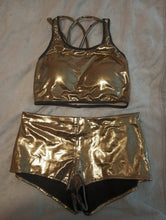 Load image into Gallery viewer, Gold dance top and bottom