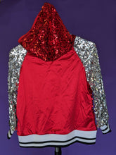 Load image into Gallery viewer, Weissman Red and Silver Sequin Jacket