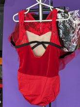 Load image into Gallery viewer, Weissman Red and Black 2 in1 Tutu and Fringe Skirt