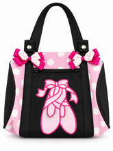 Load image into Gallery viewer, Revolution Dancewear Pink Polka-Dot Pointe Shoe Dance Bag

