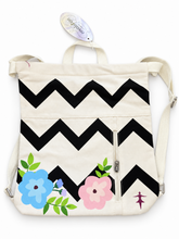 Load image into Gallery viewer, RD40002 Chevron Floral Drawstring Backpack
