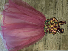 Load image into Gallery viewer, Layla's Sequin Floral v-neck top with tulle, Shin length tutu, size LC
