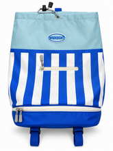 Load image into Gallery viewer, WEEKEIGHT Blue Striped Dry/Wet Swim Backpack with Shoe Compartment
