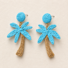 Load image into Gallery viewer, Palm Springs Sassy Handmade Raffia Earrings
