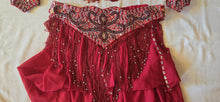 Load image into Gallery viewer, red bedlah belly dance set
