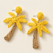 Load image into Gallery viewer, Palm Springs Sassy Handmade Raffia Earrings
