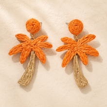 Load image into Gallery viewer, Palm Springs Sassy Handmade Raffia Earrings
