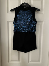 Load image into Gallery viewer, Jazz Costume with jazz skirt (blue &amp; black)
