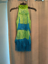 Load image into Gallery viewer, Green and blue flappper like dress
