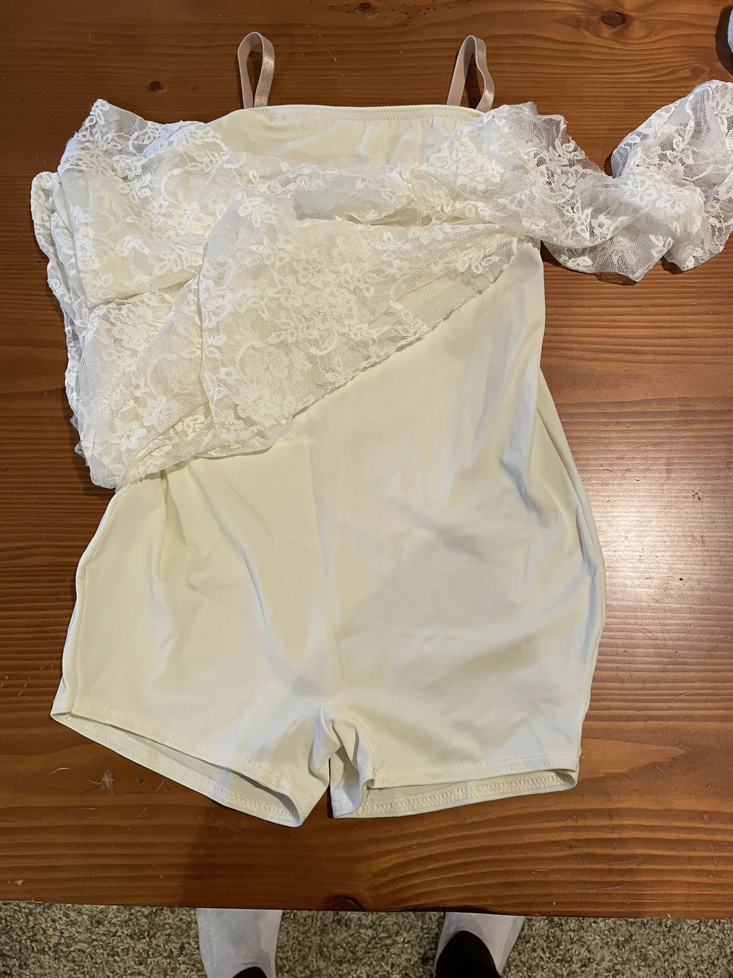 Ivory Lace over Shorts