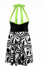 Load image into Gallery viewer, Costume Gallery Lime Green Zebra Sequin Halter Dance Dress
