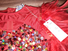 Load image into Gallery viewer, "Glamour" 2 pc Red Jazz Costume with sequins and feathers
