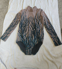 Load image into Gallery viewer, Contemporary / brown, with green design leotard
