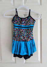 Load image into Gallery viewer, Sparkly black and blue jazz/tap costume
