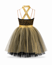 Load image into Gallery viewer, Gilded Grace – Black &amp; Gold Sequin Romantic Tutu Costume
