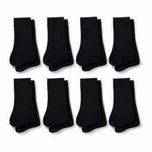 Load image into Gallery viewer, Eight Counts, Eight Pairs – Black Crew Sock Bundle
