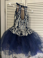 Load image into Gallery viewer, Navy blue and silver ballet costume
