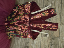 Load image into Gallery viewer, Layla's Sequin Floral v-neck top with tulle, Shin length tutu, size LC
