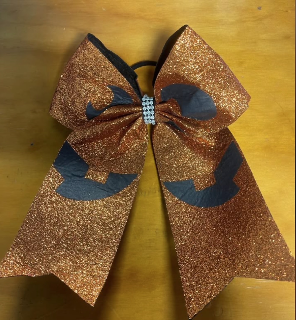 Orange Glitter Jack O Lantern Hair Bows