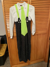 Load image into Gallery viewer, Pin Striped pants with Green Tie
