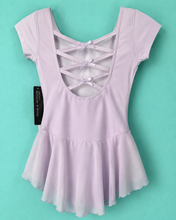 Load image into Gallery viewer, 747 Lavender Bow-Back Cap Sleeve Leotard Dress – Danz N Motion
