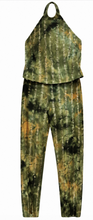 Load image into Gallery viewer, Moss &amp; Gold Metallic Halter Pant Set
