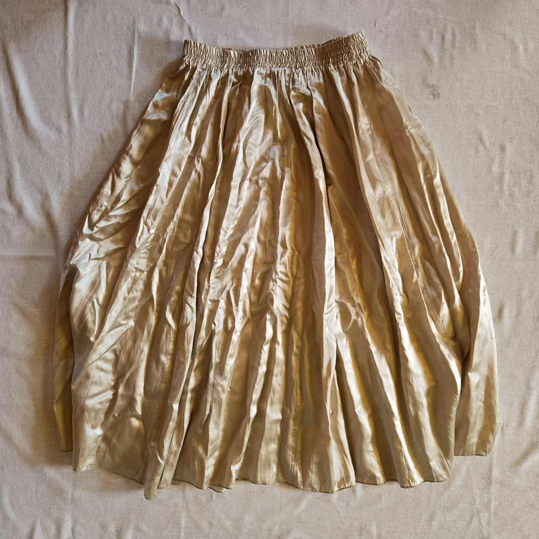 full length satin ivory skirt