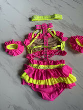 Load image into Gallery viewer, Glamour LC Hot Pink and Yellow One Piece
