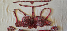 Load image into Gallery viewer, red bedlah belly dance set
