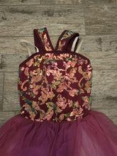 Load image into Gallery viewer, Layla's Sequin Floral v-neck top with tulle, Shin length tutu, size LC
