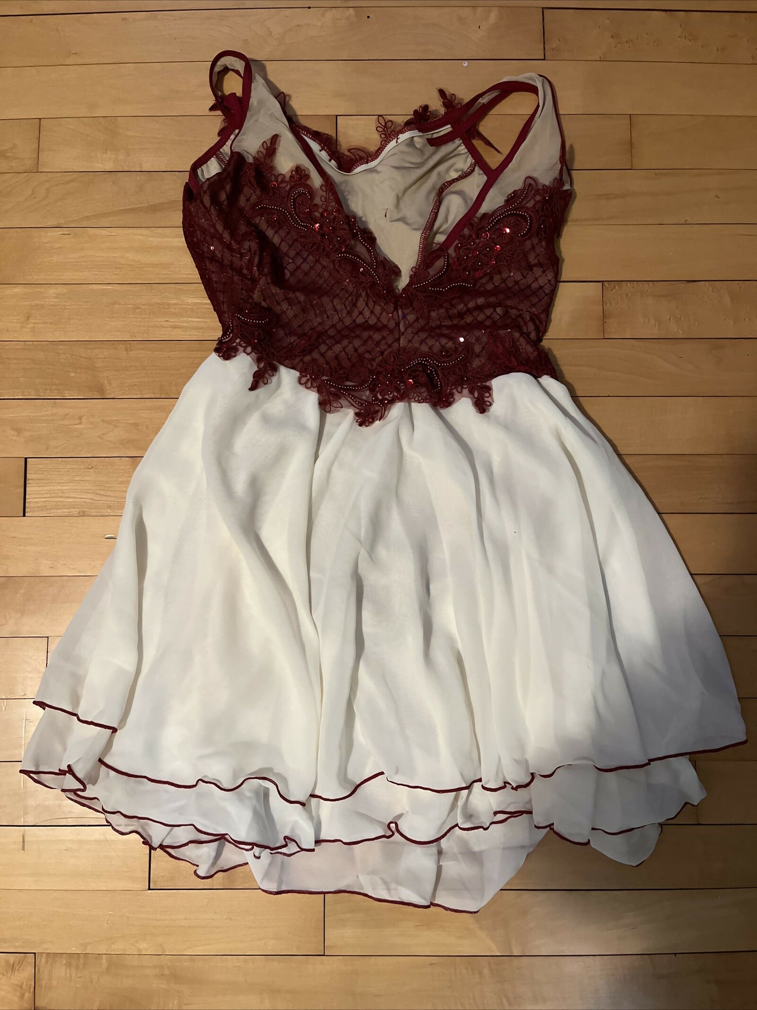 maroon and cream dress Maroon and Cream Silk Dress