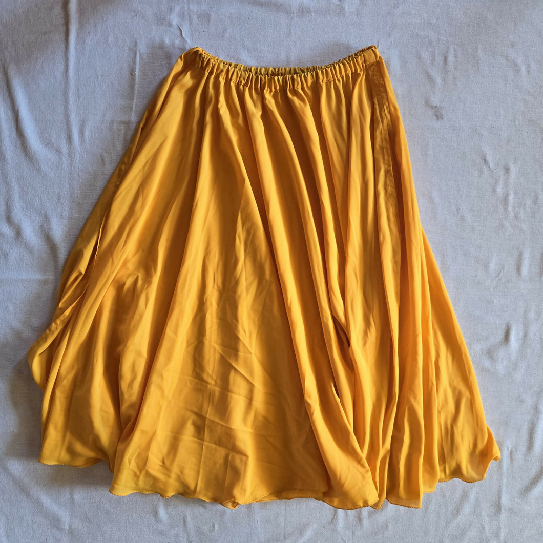 Full length flare bottom apricot skirt