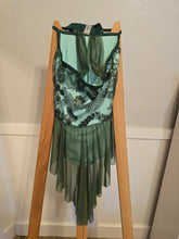 Load image into Gallery viewer, Dance Green Leotard with Applique and Sheer Green overlay and skirt, size MC

